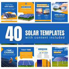 40 Solar Energy Instagram Canva Templates | Solar Panel Business Templates
