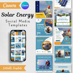 Solar Energy Social Media Templates - Green Power Canva Posts